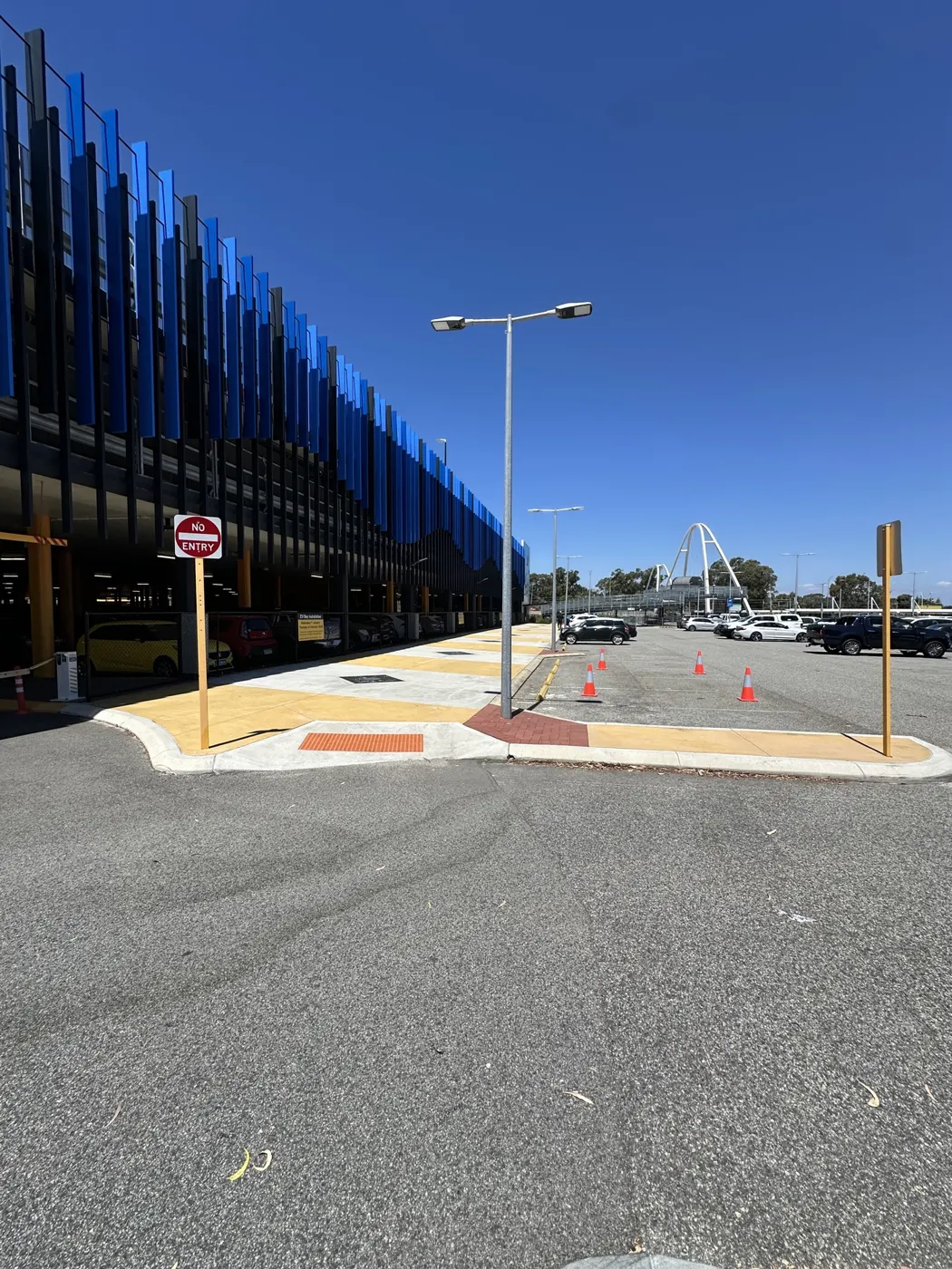 Finished ground works at the car park entry